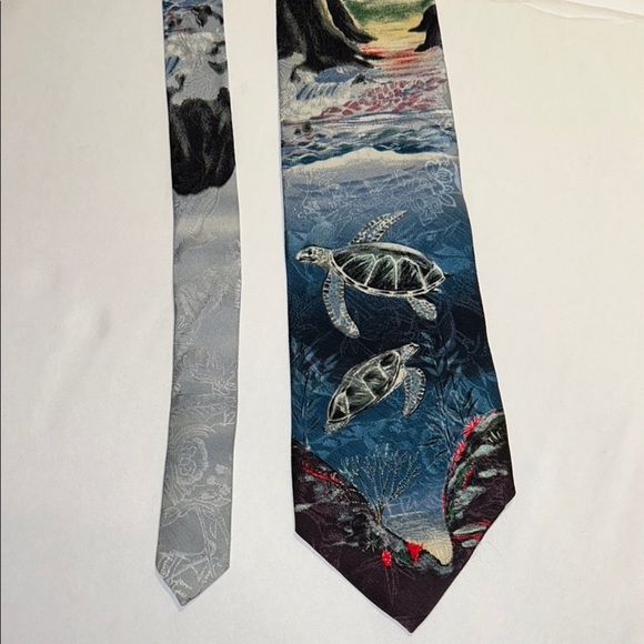 Endangered Species Other - Endangered Species silk Ocean-Themed Tie with Sea Turtle Design.